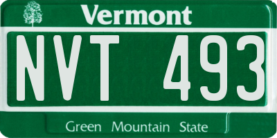 VT license plate NVT493