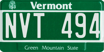 VT license plate NVT494