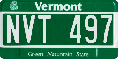 VT license plate NVT497