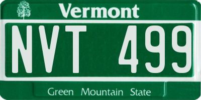 VT license plate NVT499