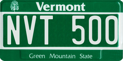 VT license plate NVT500
