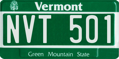 VT license plate NVT501