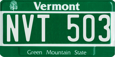 VT license plate NVT503
