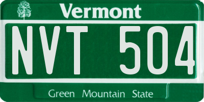 VT license plate NVT504