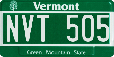 VT license plate NVT505