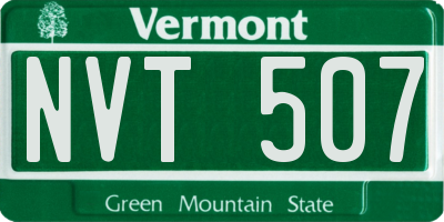 VT license plate NVT507