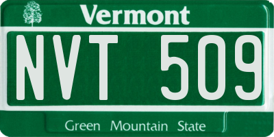 VT license plate NVT509