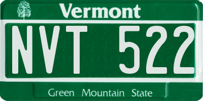VT license plate NVT522