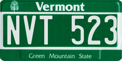 VT license plate NVT523