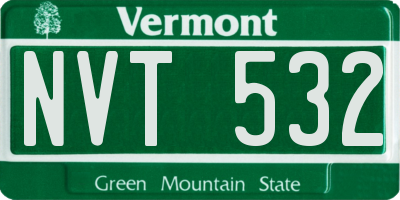 VT license plate NVT532