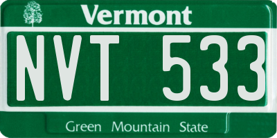 VT license plate NVT533