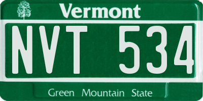VT license plate NVT534