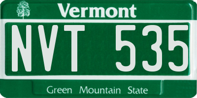 VT license plate NVT535