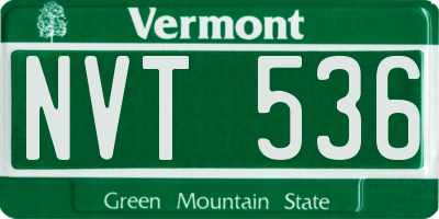 VT license plate NVT536