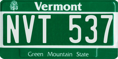 VT license plate NVT537