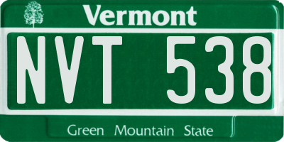 VT license plate NVT538