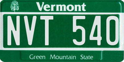 VT license plate NVT540
