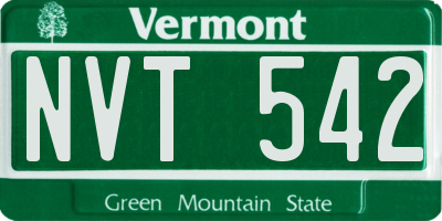 VT license plate NVT542