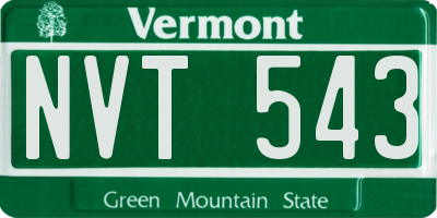 VT license plate NVT543