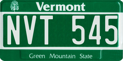 VT license plate NVT545