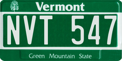 VT license plate NVT547