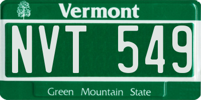 VT license plate NVT549