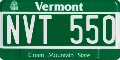 VT license plate NVT550