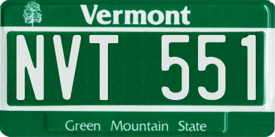 VT license plate NVT551