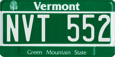 VT license plate NVT552