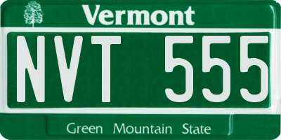 VT license plate NVT555