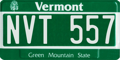 VT license plate NVT557
