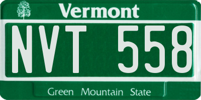 VT license plate NVT558