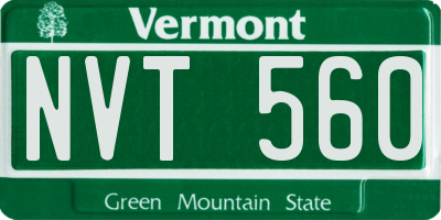VT license plate NVT560