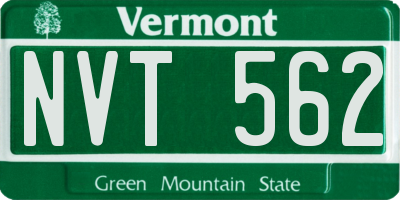 VT license plate NVT562