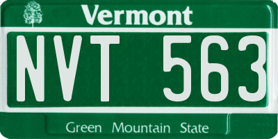 VT license plate NVT563
