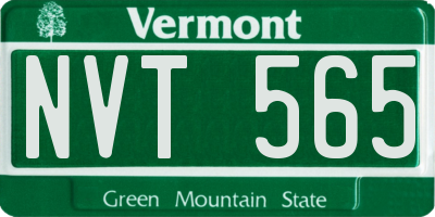 VT license plate NVT565