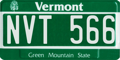 VT license plate NVT566