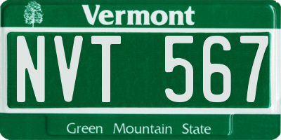 VT license plate NVT567