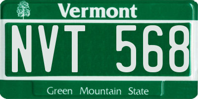 VT license plate NVT568