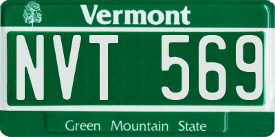 VT license plate NVT569