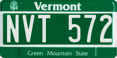 VT license plate NVT572