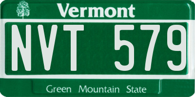 VT license plate NVT579