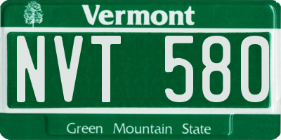VT license plate NVT580