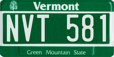 VT license plate NVT581