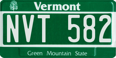 VT license plate NVT582