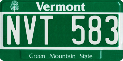 VT license plate NVT583