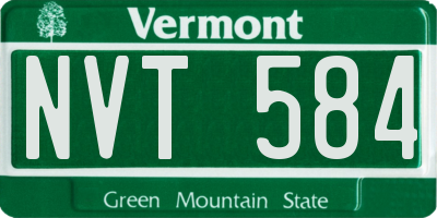 VT license plate NVT584