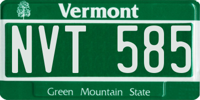 VT license plate NVT585