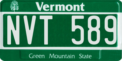 VT license plate NVT589