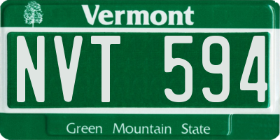 VT license plate NVT594